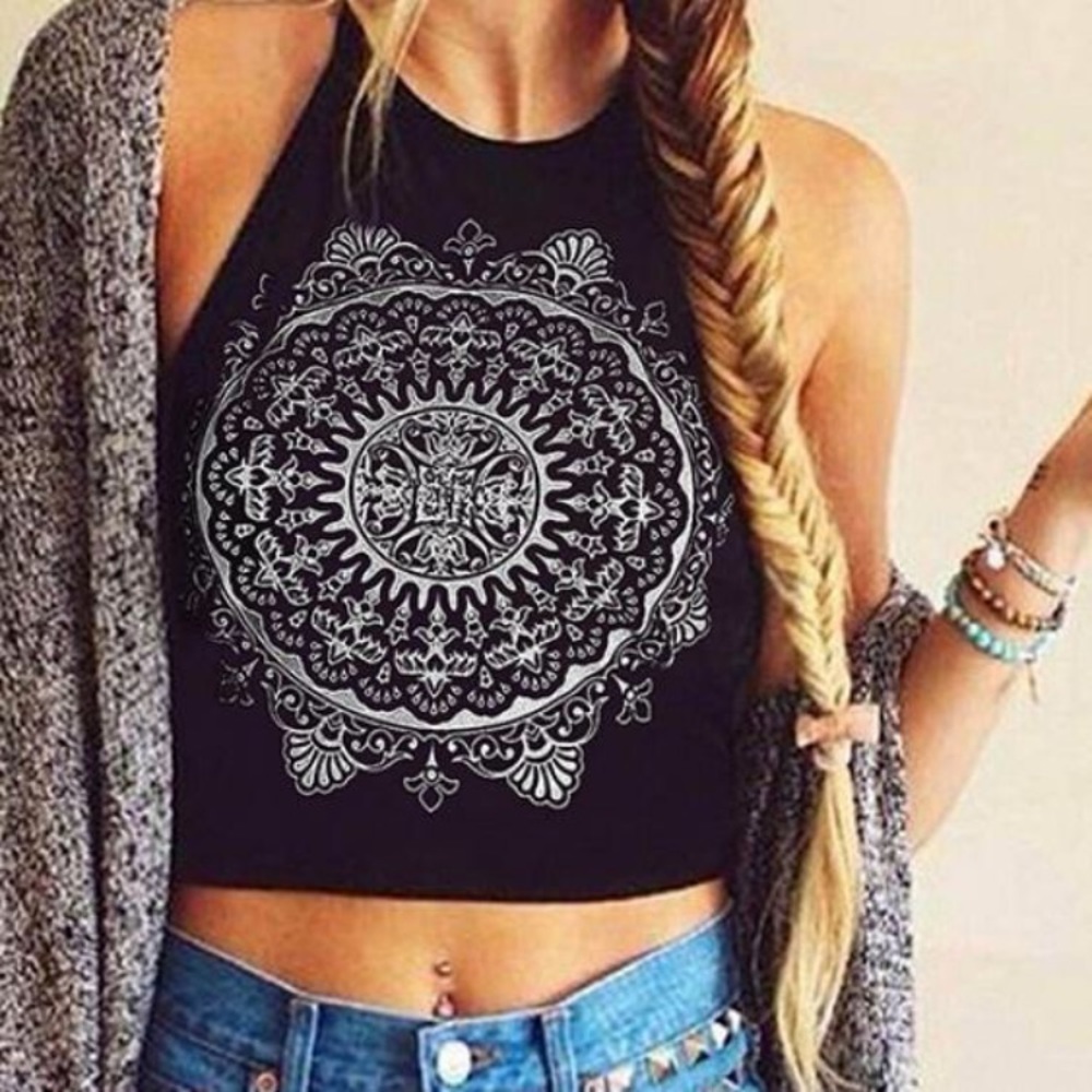 ✨Chic Boho Mandala Halter Crop Top!✨